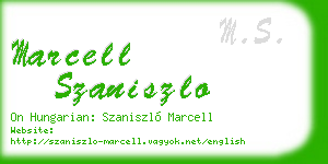 marcell szaniszlo business card